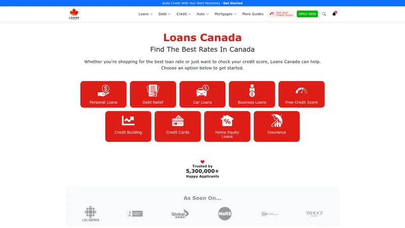 Loans Canada website screenshot